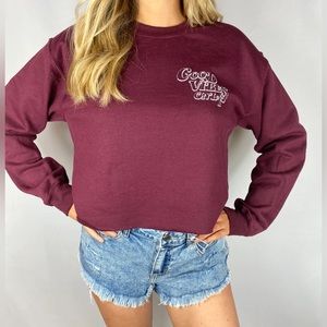 GOOD VIBES CROP SWEATSHIRT